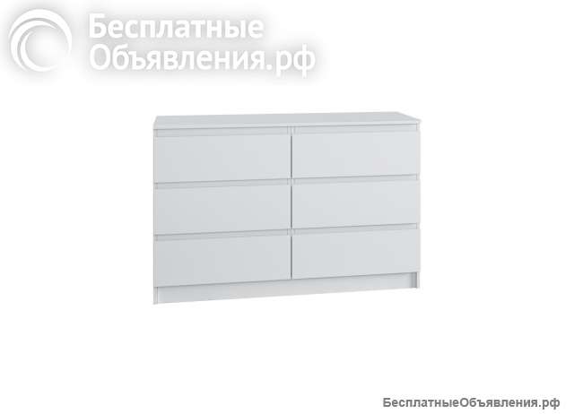 Комод 120 см на 6 ящиков белый доставка бесплатно