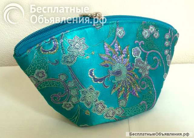 Косметичка Pharma cosmetics бирюзовая жаккард