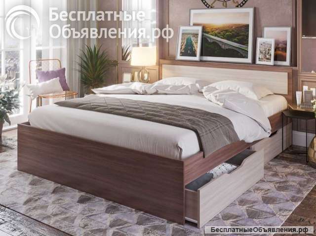 Кровать с ящиками и матрасом Люкс