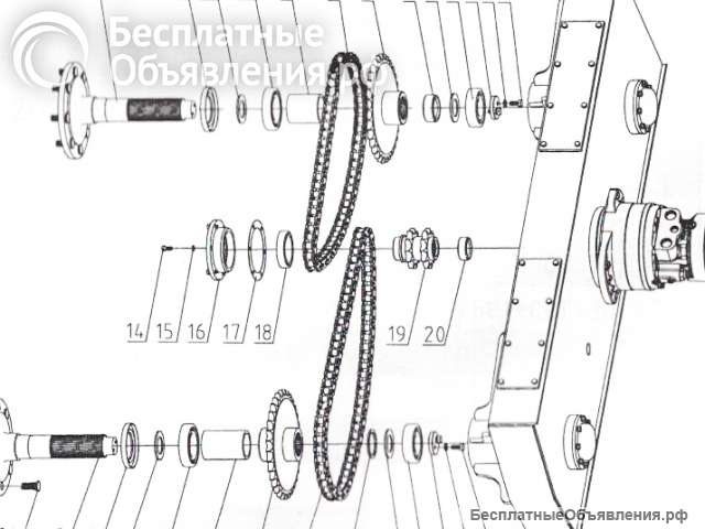 Цепь привода колеса короткая WECAN WT830/730/930