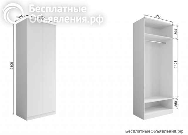 Шкаф распашной белый 160, 120, 80, 40 см