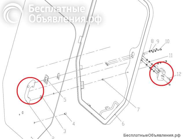 Замок двери для мини погрузчиков Lonking CDM307 CDM308 и CDM312