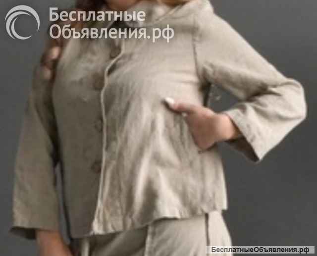 Жакет из домотканого льна 52 размер