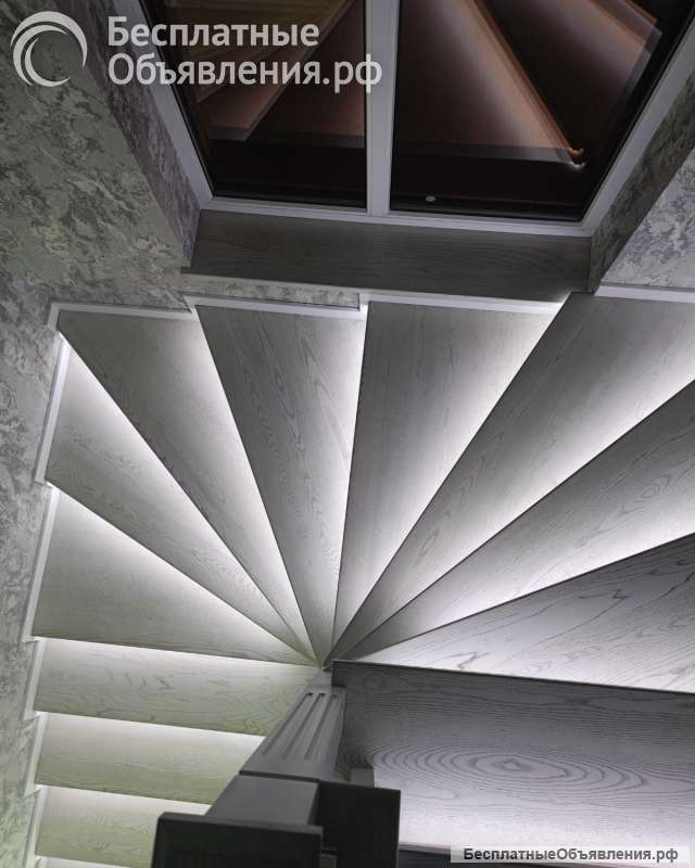 Обшивка каркаса лестницы деревом: ступени, балясины, ограждения кованные, деревянные