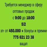 Вакансия. В связи с расширением в ТОО г.Алматы