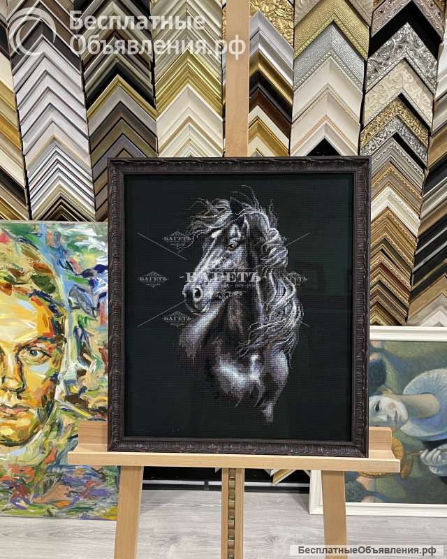 Оформление вышивок в багет