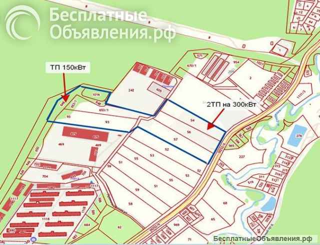 Земельный участок промышленного назначения в д. Разбегаево