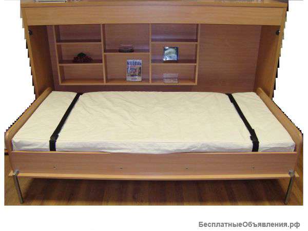Откидная кровать горизонтальная, длина 2050 мм, высота 1285 мм, глубина 450 мм
