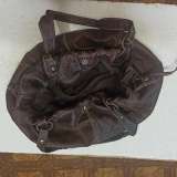 Сумка кожаная темно-коричневая