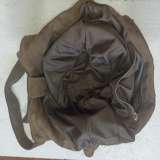 Сумка кожа, замшевая цвета хаки на кнопке