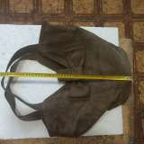 Сумка кожа, замшевая цвета хаки на кнопке