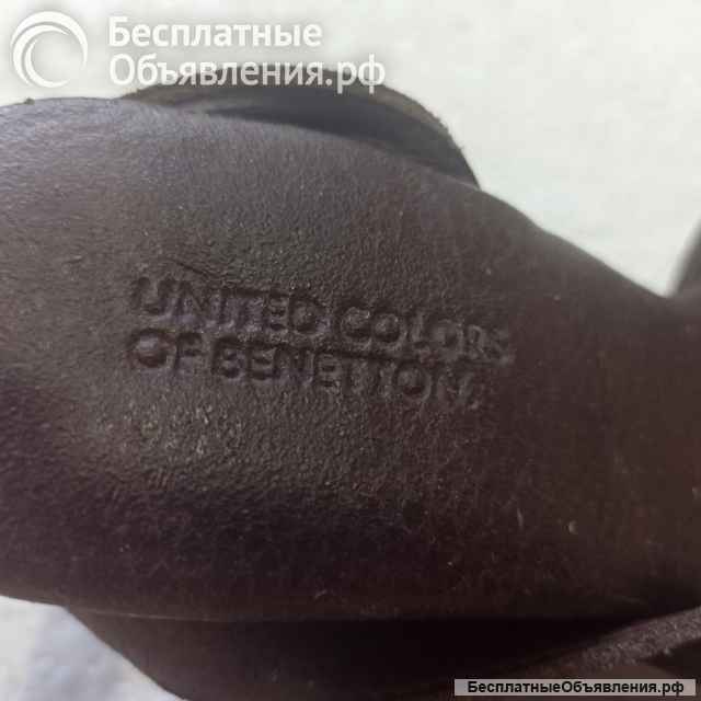 Танкетка женская коричневая кожаная, Италия