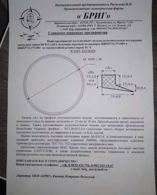 Кольца уплотнительные для автоклавов марки Б6-КА2 (КА4) и автоклавов марки АВ