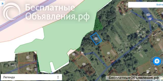 Участок 10 соток, граничащий с лесом, в д. Пищулино