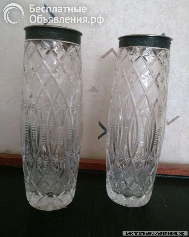 Хрустальная ваза, солонка, конфетница
