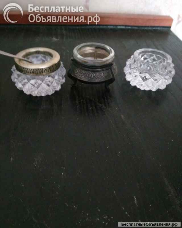 Хрустальная ваза, солонка, конфетница