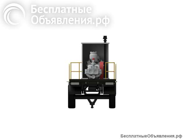 Насосный агрегат АН-50 с краном НБ40, электродвигатель 55/1000 ОБП, на прицепе (металлический настил