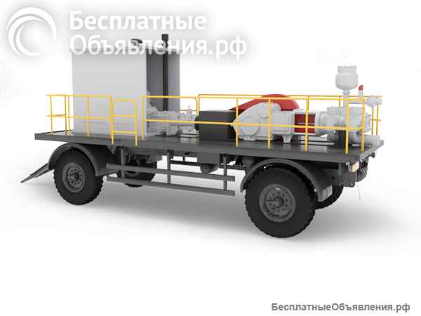 Насосный агрегат АН-50 с краном НБ40, электродвигатель 55/1000 ОБП, на прицепе (металлический настил