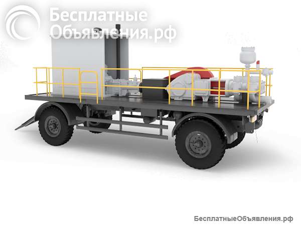 Насосный агрегат АН-50 с краном НБ40, эл. двигатель 55/1500 ОБП, на прицепе, металлический настил.