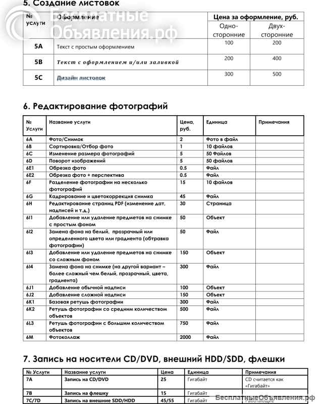 Набор текстов, сканы, визитки, листовки, билеты