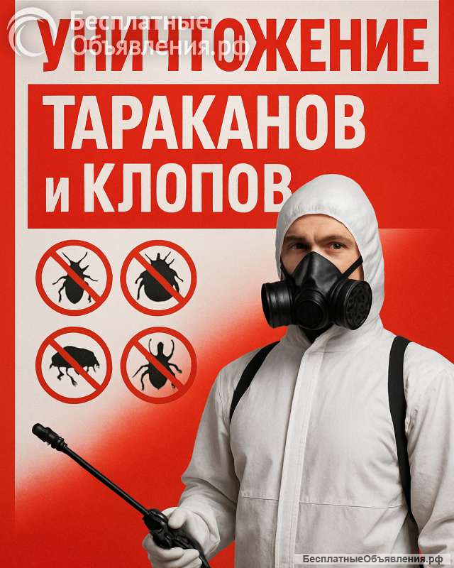 Уничтожение клопов и тараканов