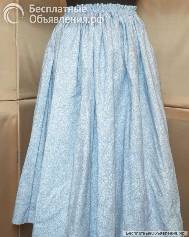 Юбка, р.42, хлопковая голубая джинса
