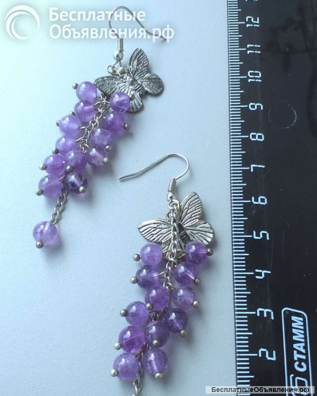 Серьги из нежных аметистов