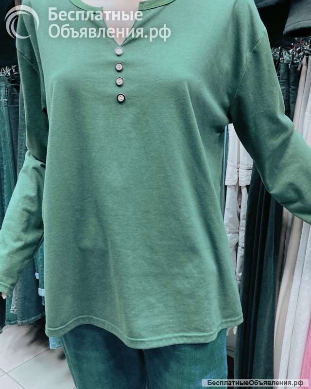 Пуловер 52-54 женский зеленый