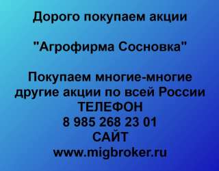 Покупаем акции «Агрофирма Сосновка» и любые другие акции по всей России