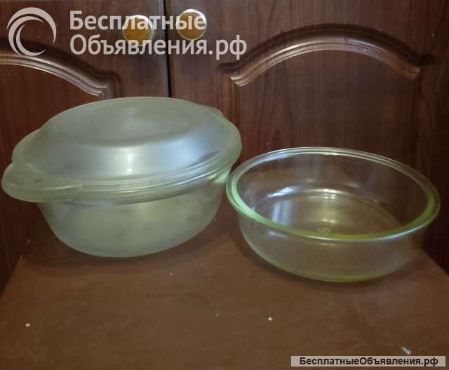 Кастрюля из жаропрочного стекла с крышкой СССР