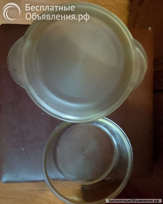 Кастрюля из жаропрочного стекла с крышкой СССР