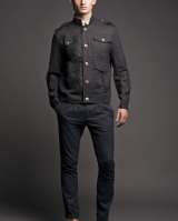 Мужской пиджак лен черный