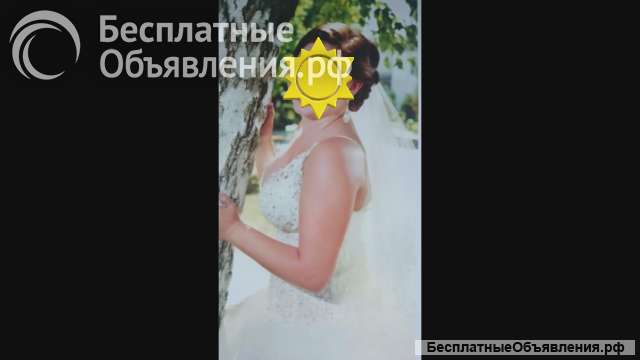 Красивое, белое свадебное платье 44-48размер