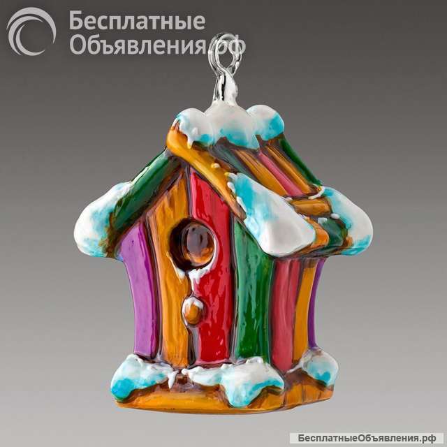 Ёлочная игрушка цветной скворечник Komozja-Mostowski