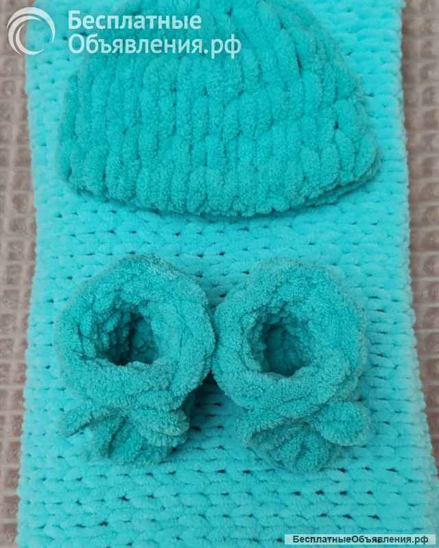 Плед вязаный ручной работы