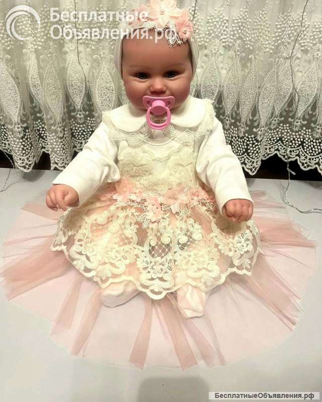 Платье-комбинезон для новорожденных