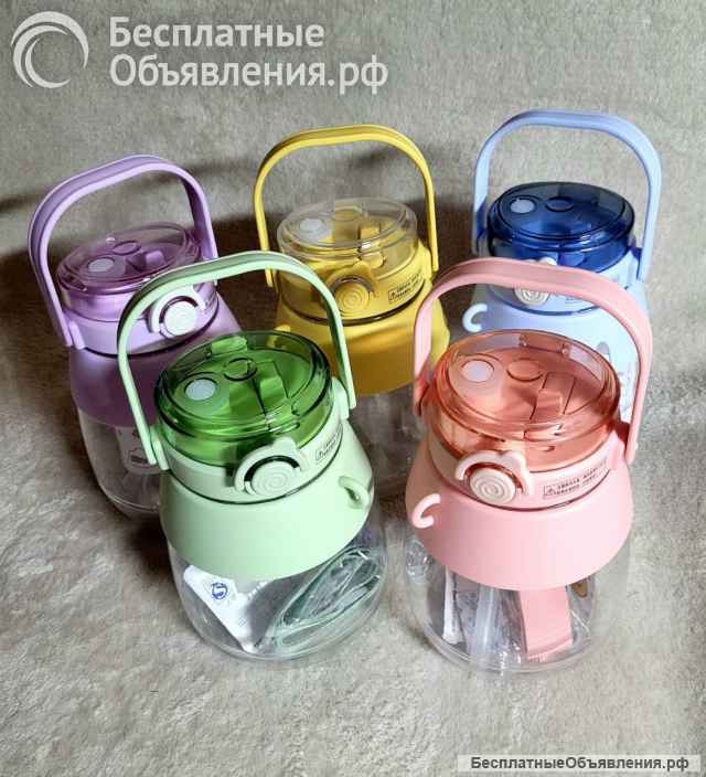 Бутылка термос детская для воды с трубочкой