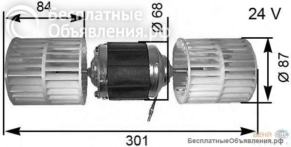 Мотор отопителя салона 24V 8EW351034031 8EW351034-031 Hella