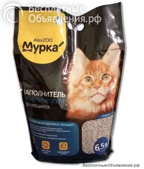Наполнитель для кошачьих туалетов МУРКА AlexZOO, 6,5 л