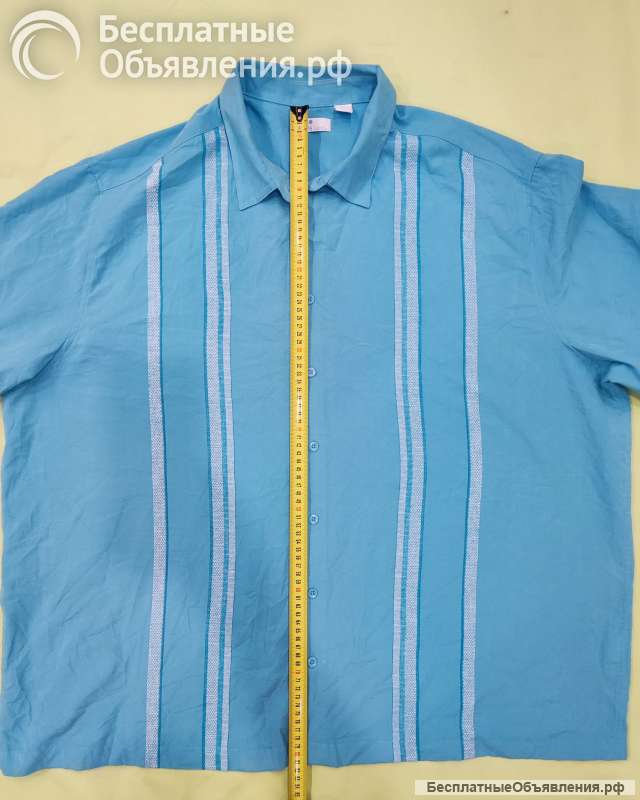 Cafe Luna Men's 3XL Sky Blue Button Down Short Sle