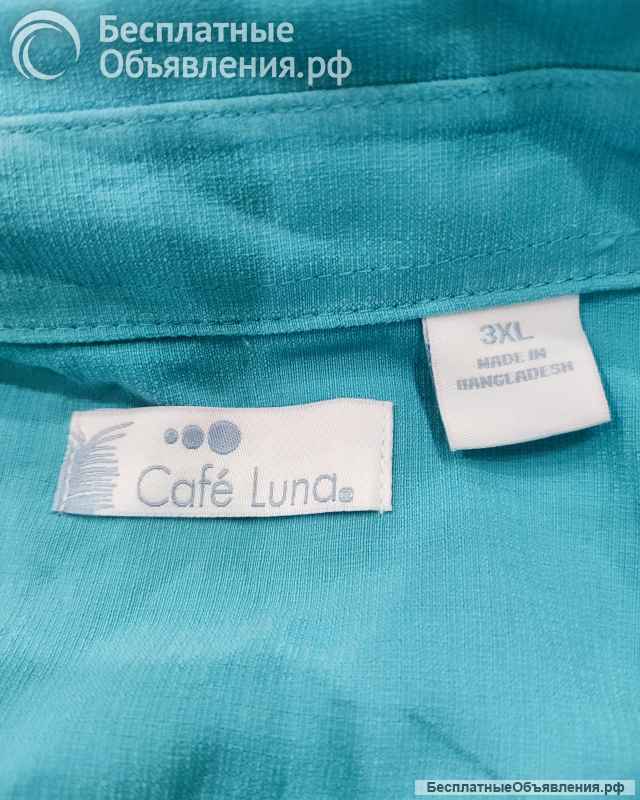 Cafe Luna Men's 3XL Sky Blue Button Down Short Sle