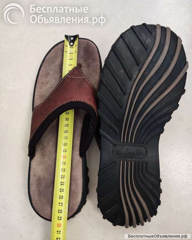 Clarks Men's Tan Leather Flip Flop Sandal EU 44.5