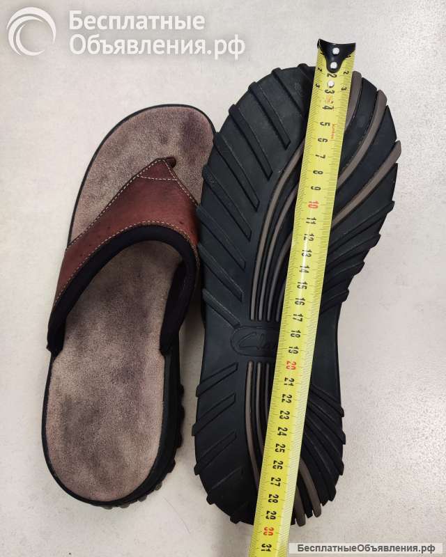 Clarks Men's Tan Leather Flip Flop Sandal EU 44.5