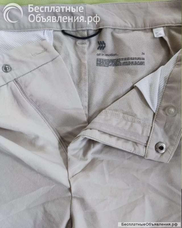 All in Motion Men's Travel Shorts Light Gray L/XL/36