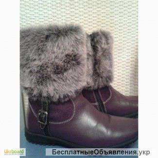 Кожаные зимние сапожки девочке р.32