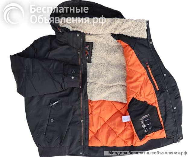 Большого размера мужская зимняя куртка бомбер