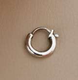 Мужская моносерьга - кольцо (унисекс) серебро 925 пробы 16 мм