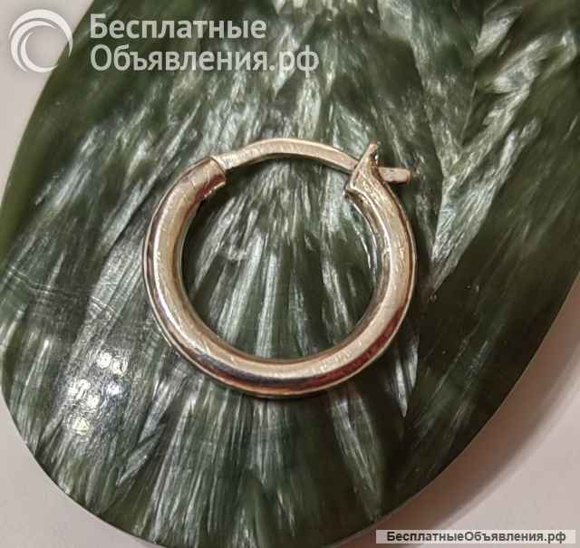 Мужская моносерьга - кольцо (унисекс) серебро 925 пробы 16 мм