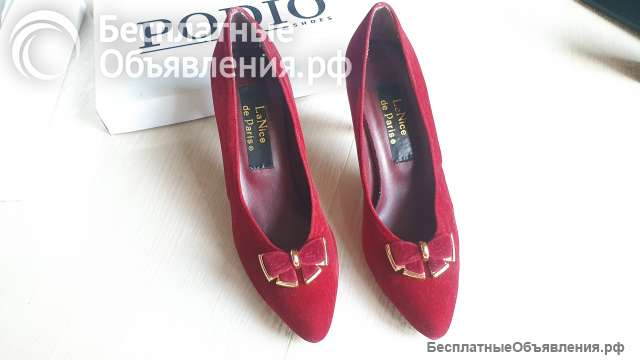 Туфли женские PODIO р.38 красные замшевые