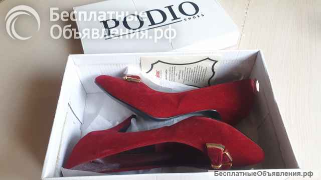 Туфли женские PODIO р.38 красные замшевые